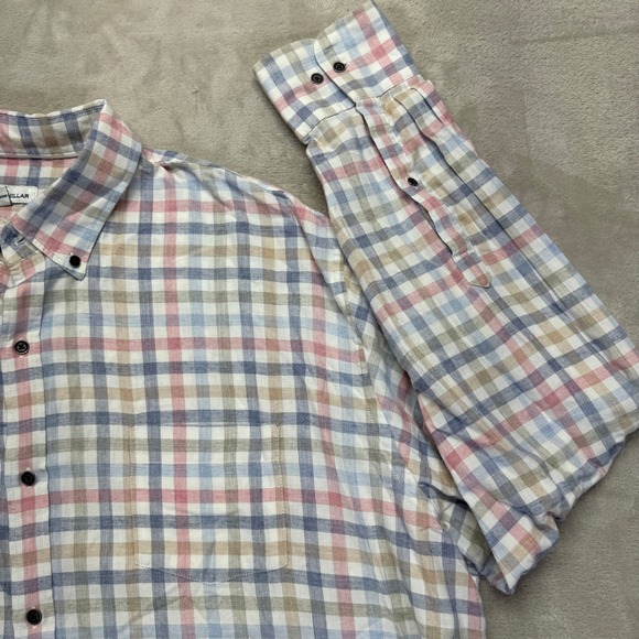 Peter Millar Shirt Men's 2XL White Button Down Shirt Plaid Checkered Long Sleeve - Picture 4 of 13